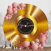 Aperturee - Aperturee Musical Golden Disc Round Happy Birthday Backdrop